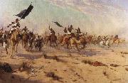 Flight of the Khalifa after his defeat at the battle of Omdurman Robert Talbot Kelly